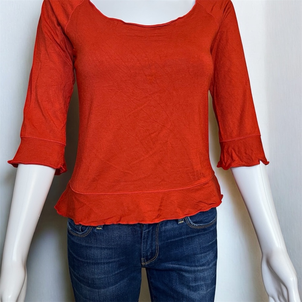 Orange Ruffle Blouse - Picture 5 of 8